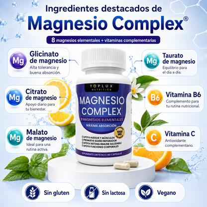 Magnesio Complex® | Duerme mejor, mejora salud, firmeza para huesos y articulaciones