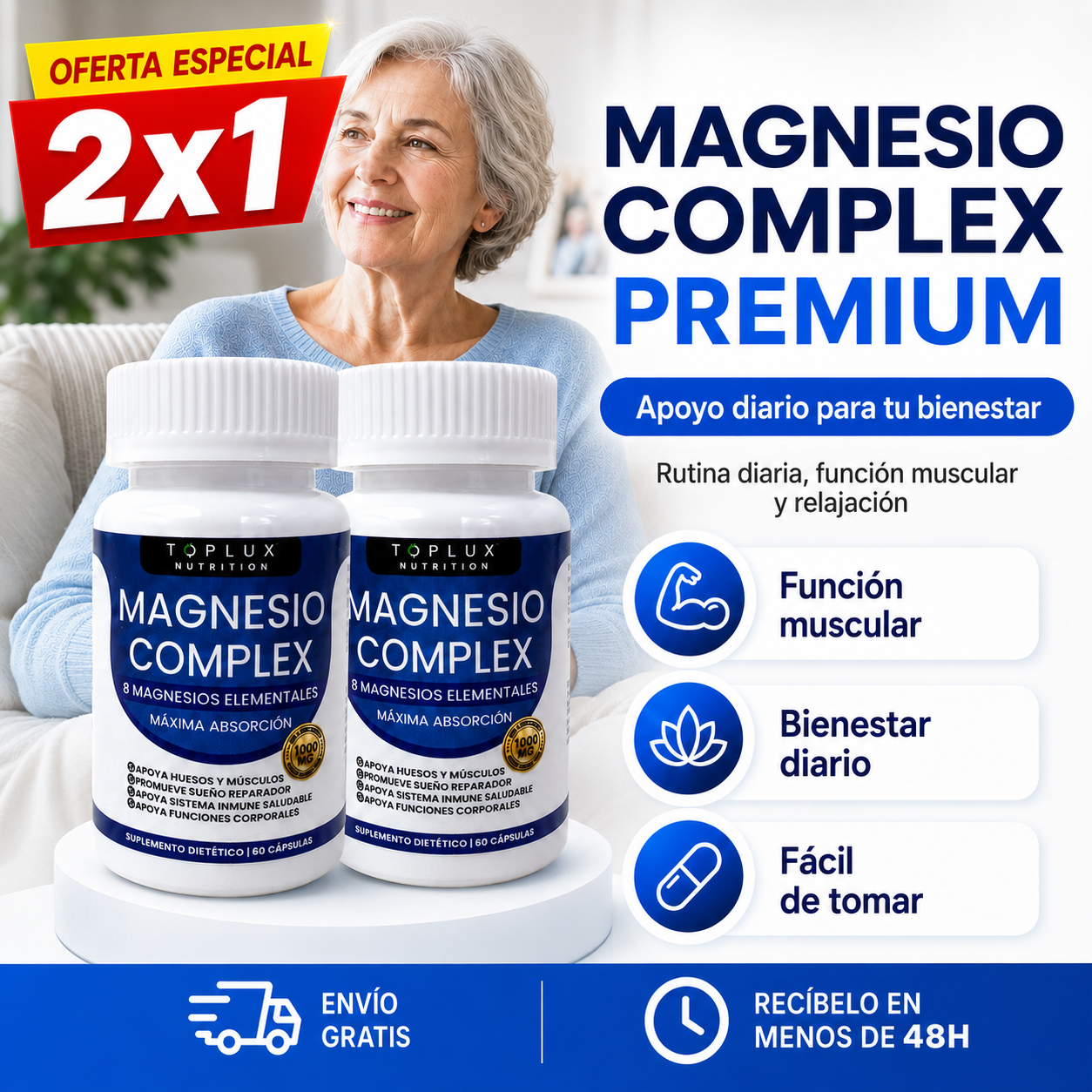 Magnesio Complex® | Duerme mejor, mejora salud, firmeza para huesos y articulaciones